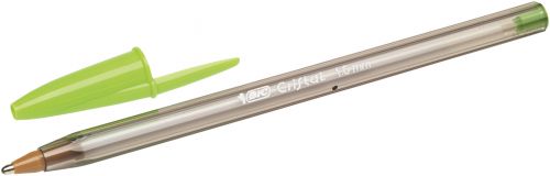 BIC Cristal Fun Ballpoint Pen 1.6mm Tip Lime Green (20pk)
