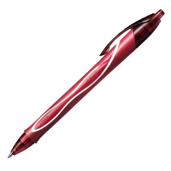 BIC Gelocity Quick Dry Gel Retractable Rollerball Pen 0.7mm Tip Red (12pk)