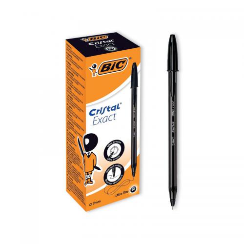 BIC Cristal Exact Ballpoint Pen 0.7mm Tip Black (20pk)