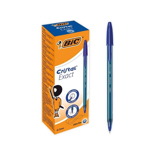 BIC Cristal Exact Ballpoint Pen 0.7mm Tip Blue (20pk)