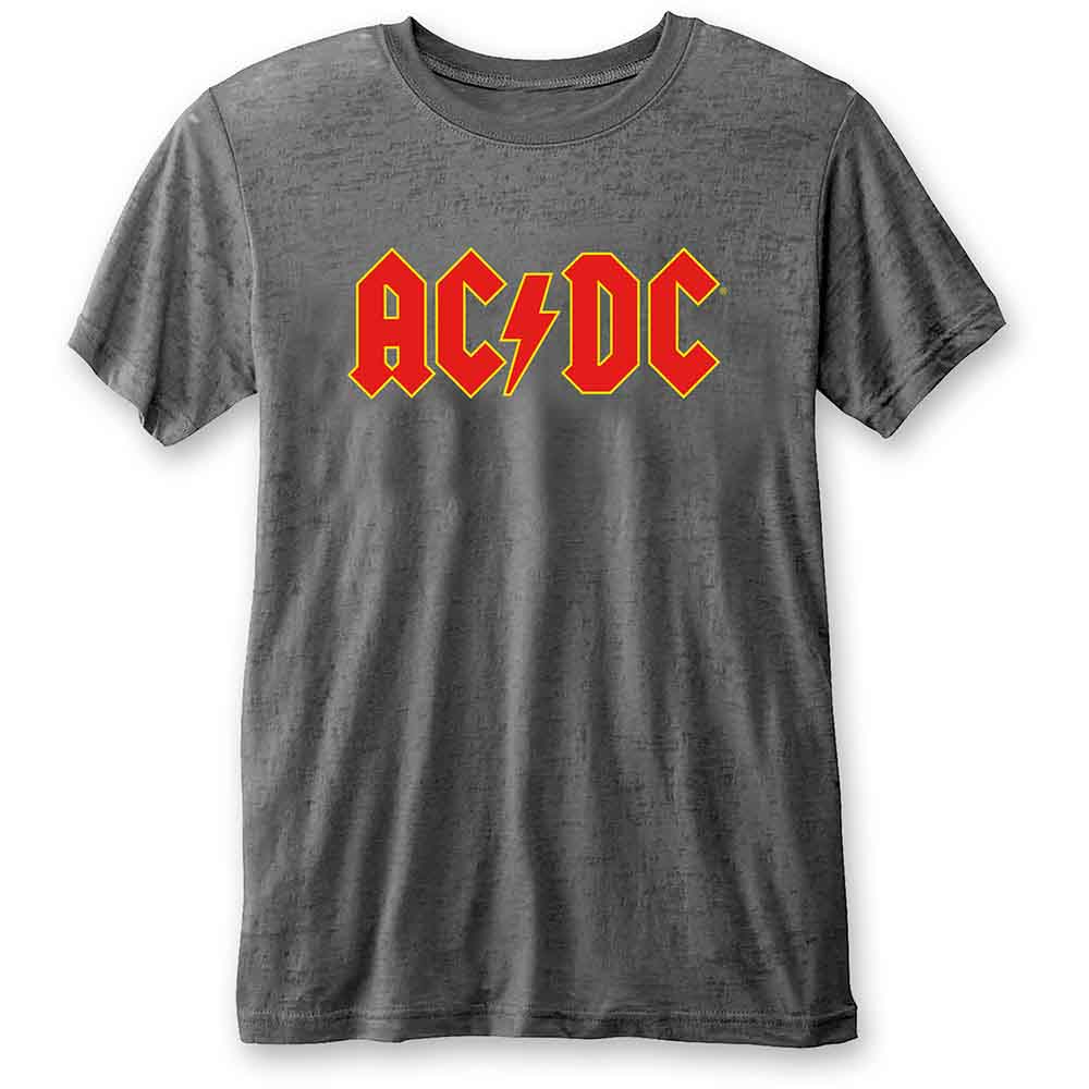 AC/DC Unisex T-Shirt Logo (Burn Out) Grey (M)