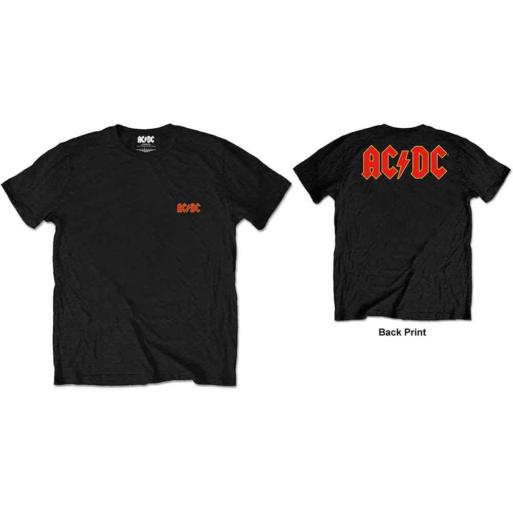AC/DC Unisex T-Shirt Logo (Back Print) Black Retail Pack (S)