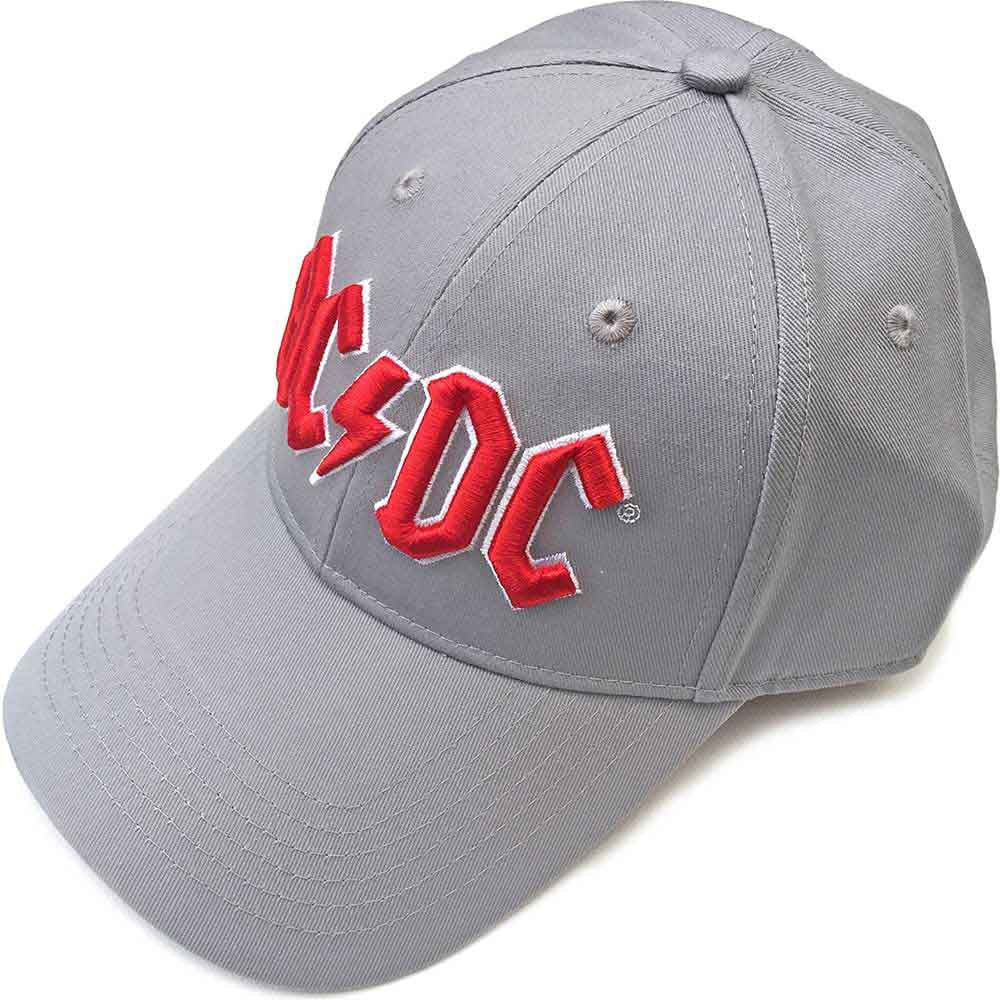 AC/DC Men's Baseball Cap Red Logo Grey