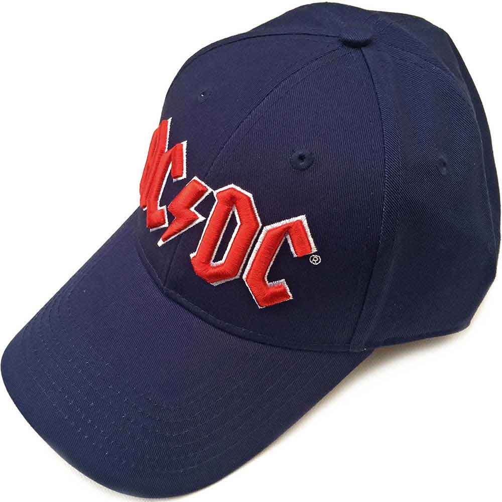 AC/DC Men's Baseball Cap Red Logo Navy Blue