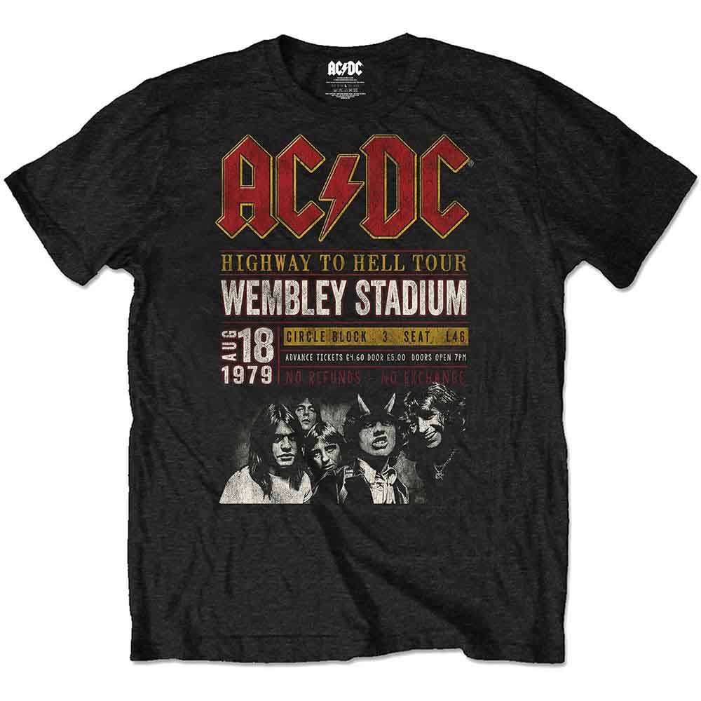 AC/DC Unisex T-Shirt Wembey '79 Eco-Range Black (L)