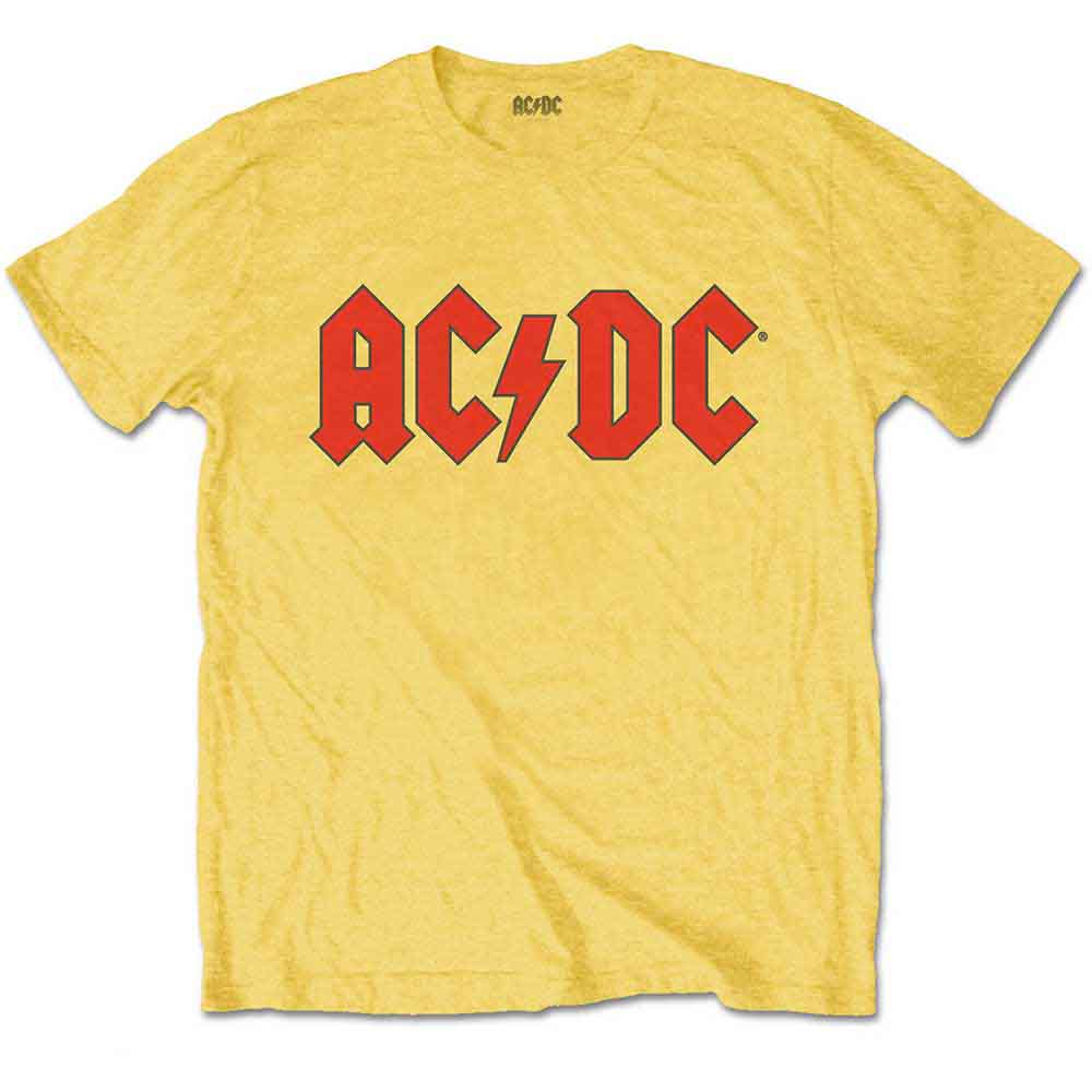 AC/DC Kids T-Shirt with Red Logo Heather Yellow (7-8yrs)