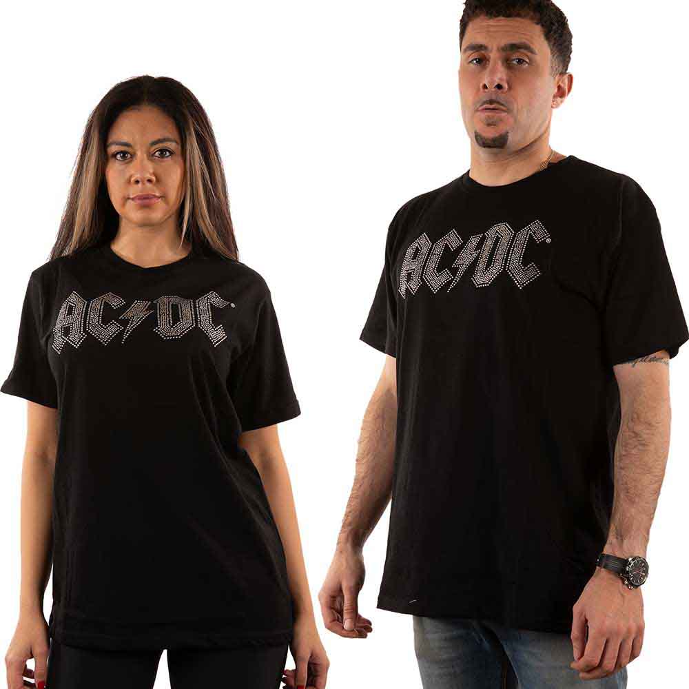 AC/DC Unisex T-Shirt Logo (Diamante) Black (S)