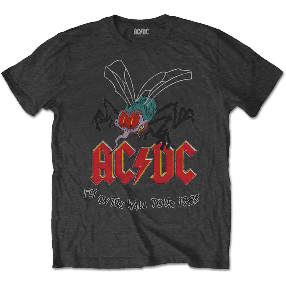 AC/DC Unisex T-Shirt Charcoal Grey Fly on the Wall (L)
