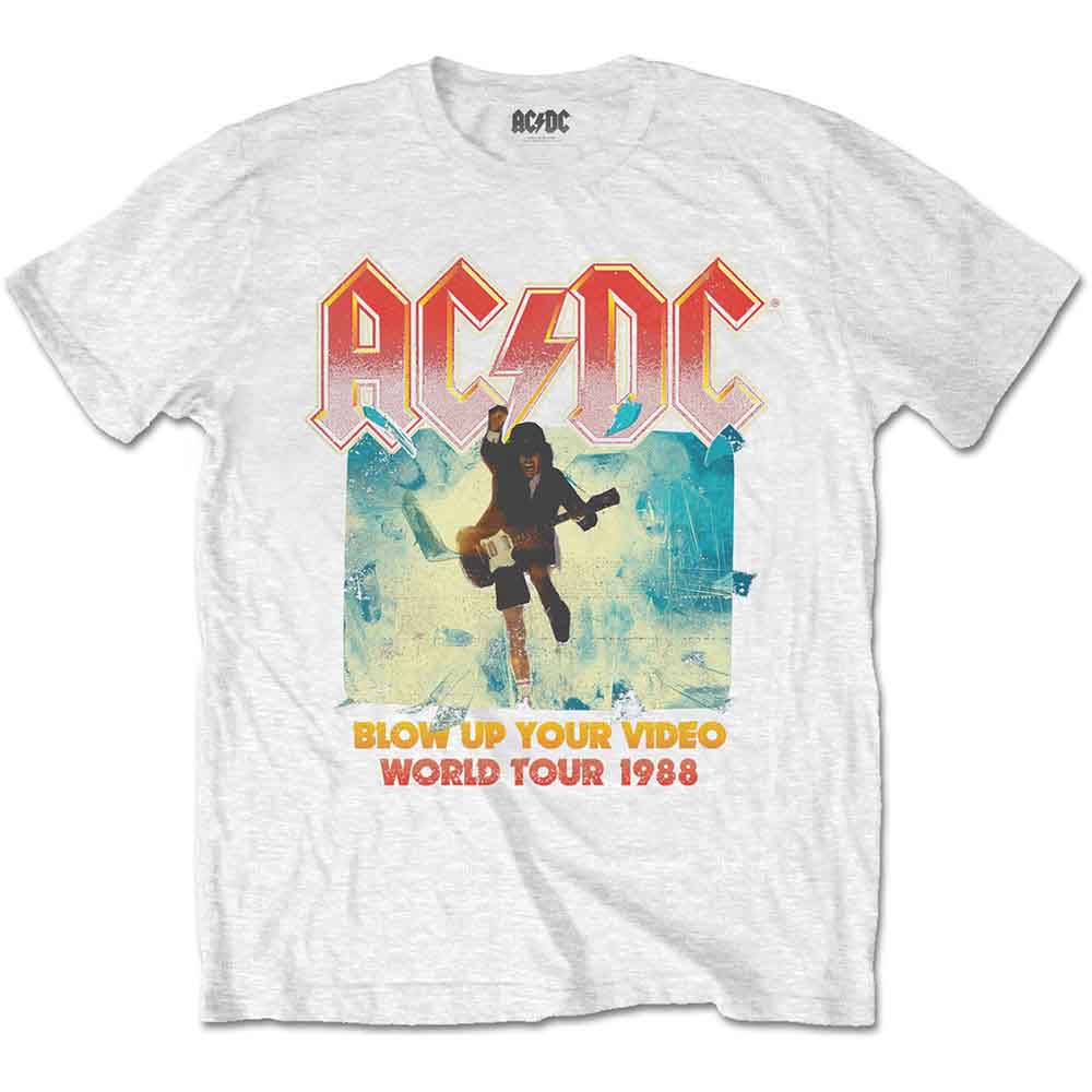 AC/DC Unisex T-Shirt Blow Up Your Video White (XL)