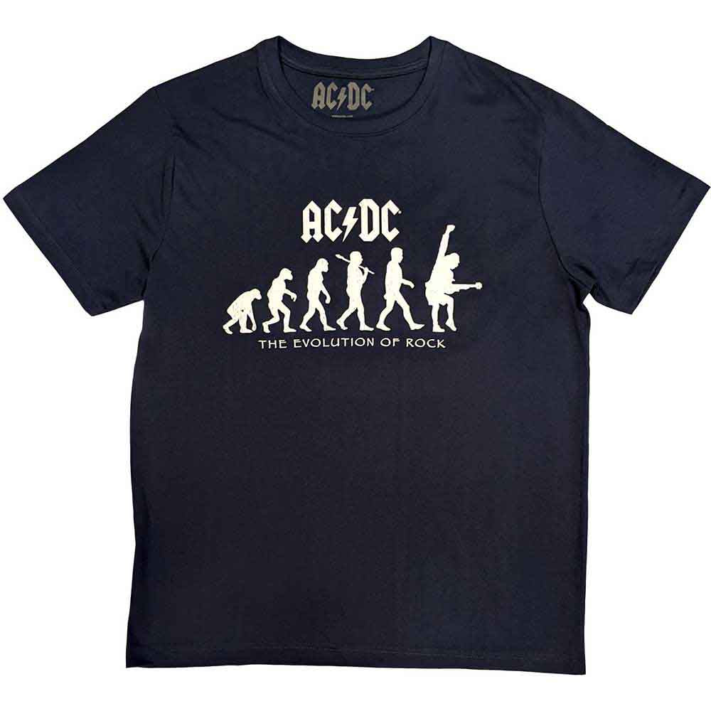 AC/DC Unisex T-Shirt Evolution of Rock Blue (XXL)