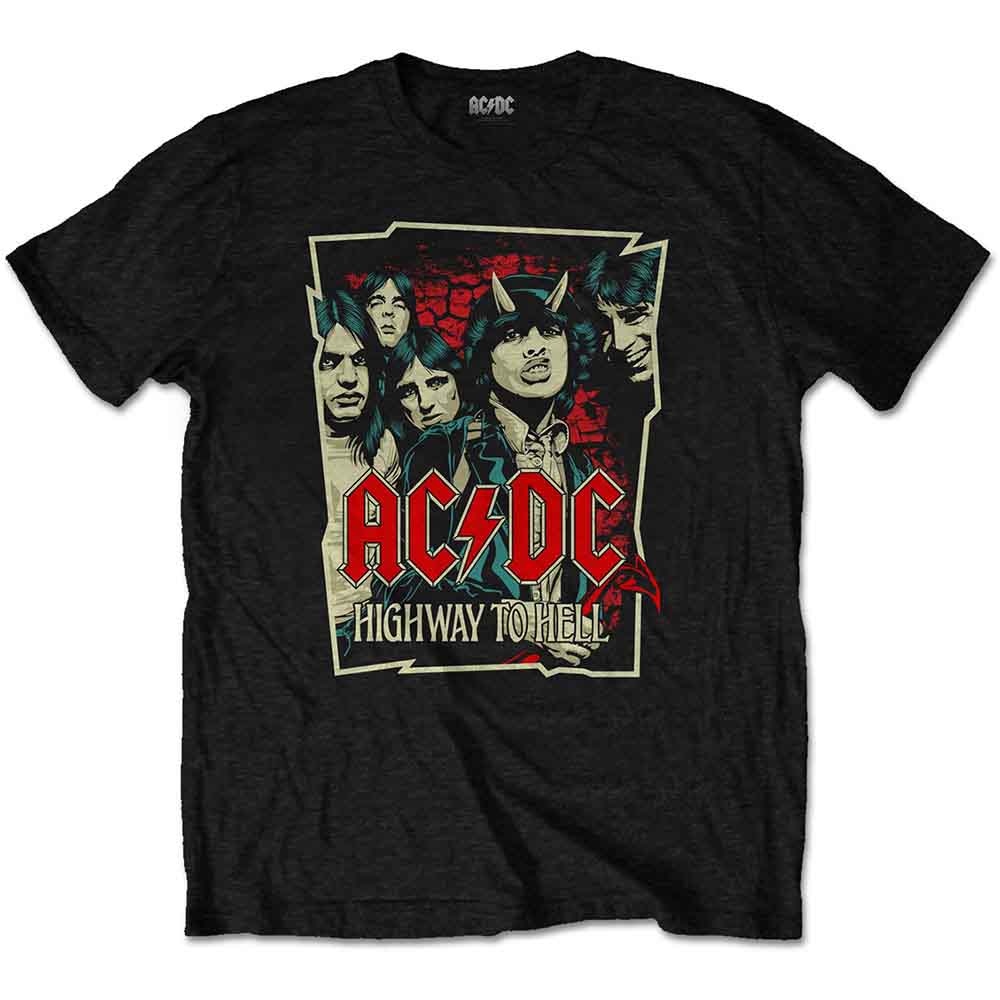AC/DC Unisex T-Shirt Highway To Hell Sketch Black (L)