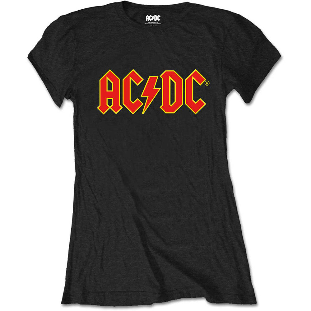 AC/DC Ladies T-Shirt Logo Black Retail Pack (L)