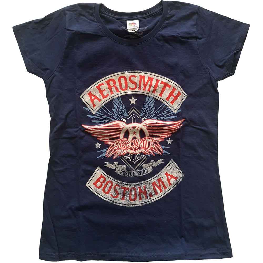 Aerosmith Ladies T-Shirt Boston Pride Blue (XXL)