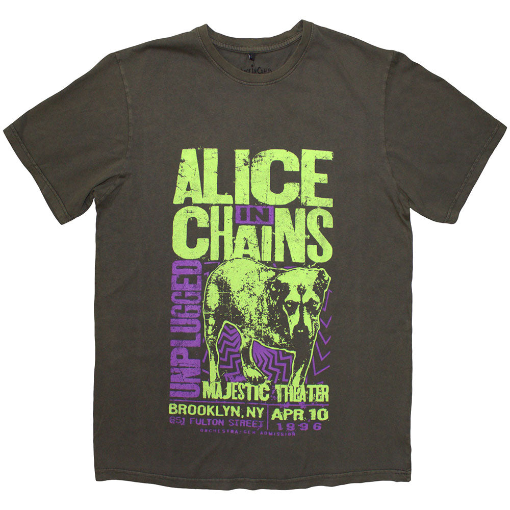 Alice In Chains Unisex T-Shirt Unplugged Dog (Wash Collection) Grey (XL)