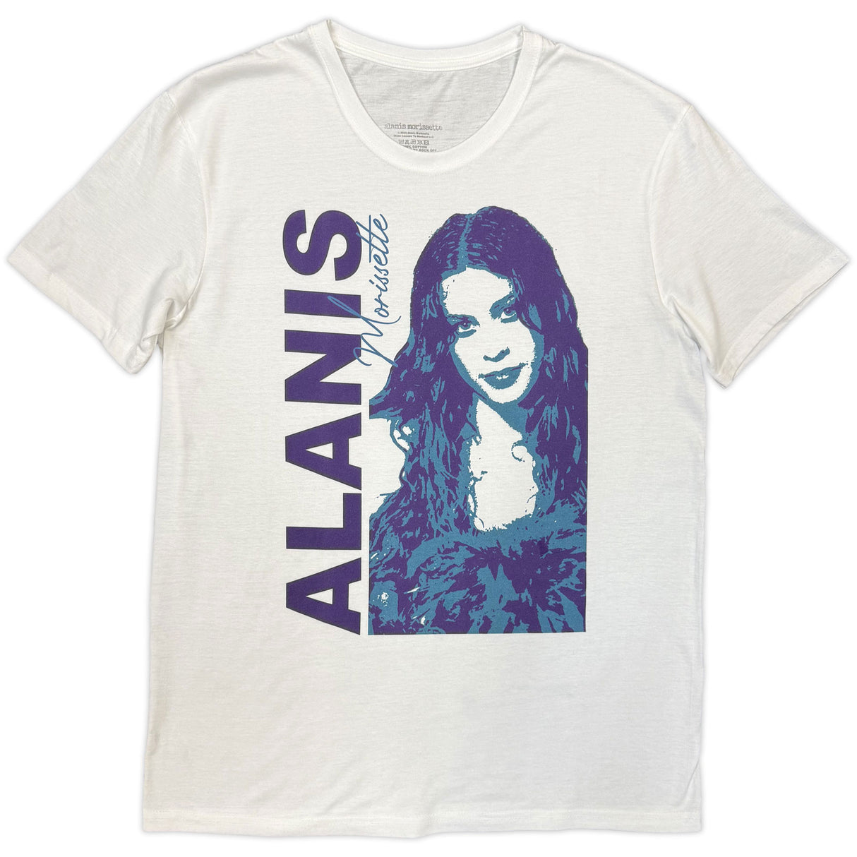 Alanis Morissette Unisex T-Shirt Portrait Photo White (S)