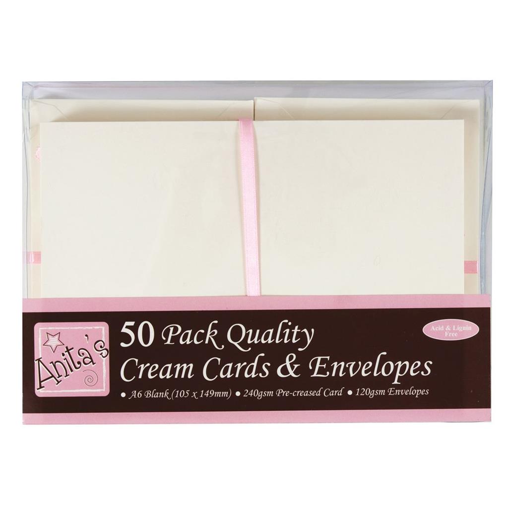 Anita's Cards & Envelopes A6 240gsm Cream (50pk)