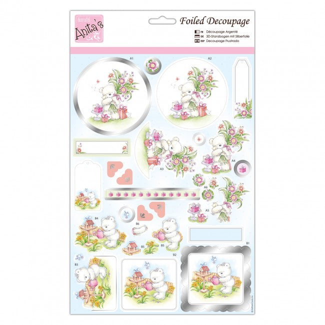 Anita's Foiled Decoupage - Happy Birthday Bear