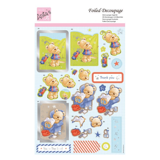 Anita's Foiled Decoupage - Chllied Out Bear