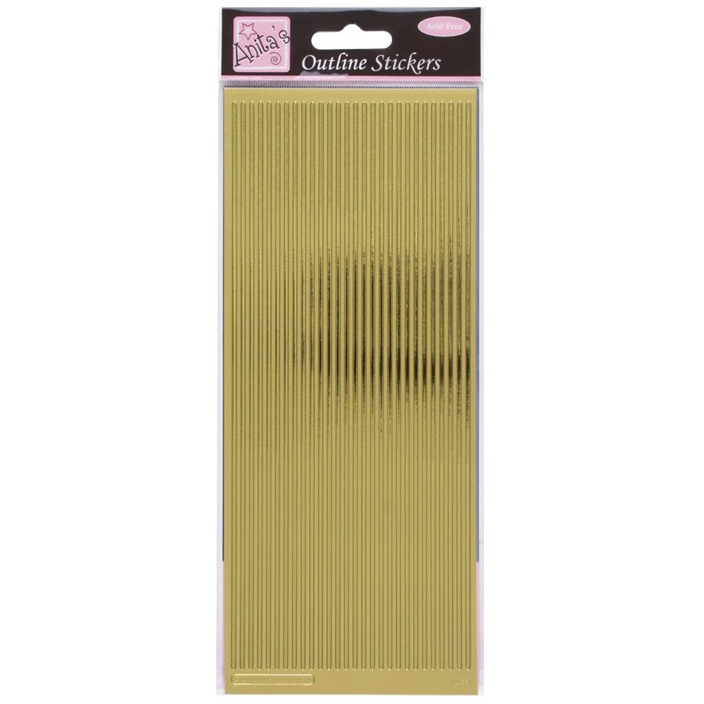 Anita's Outline Stickers - Straight Line Borders Gold