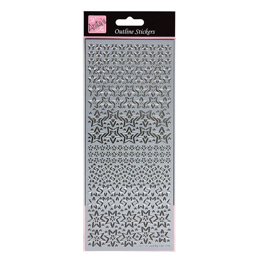 Anita's Outline Stickers - Sparkling Stars Silver