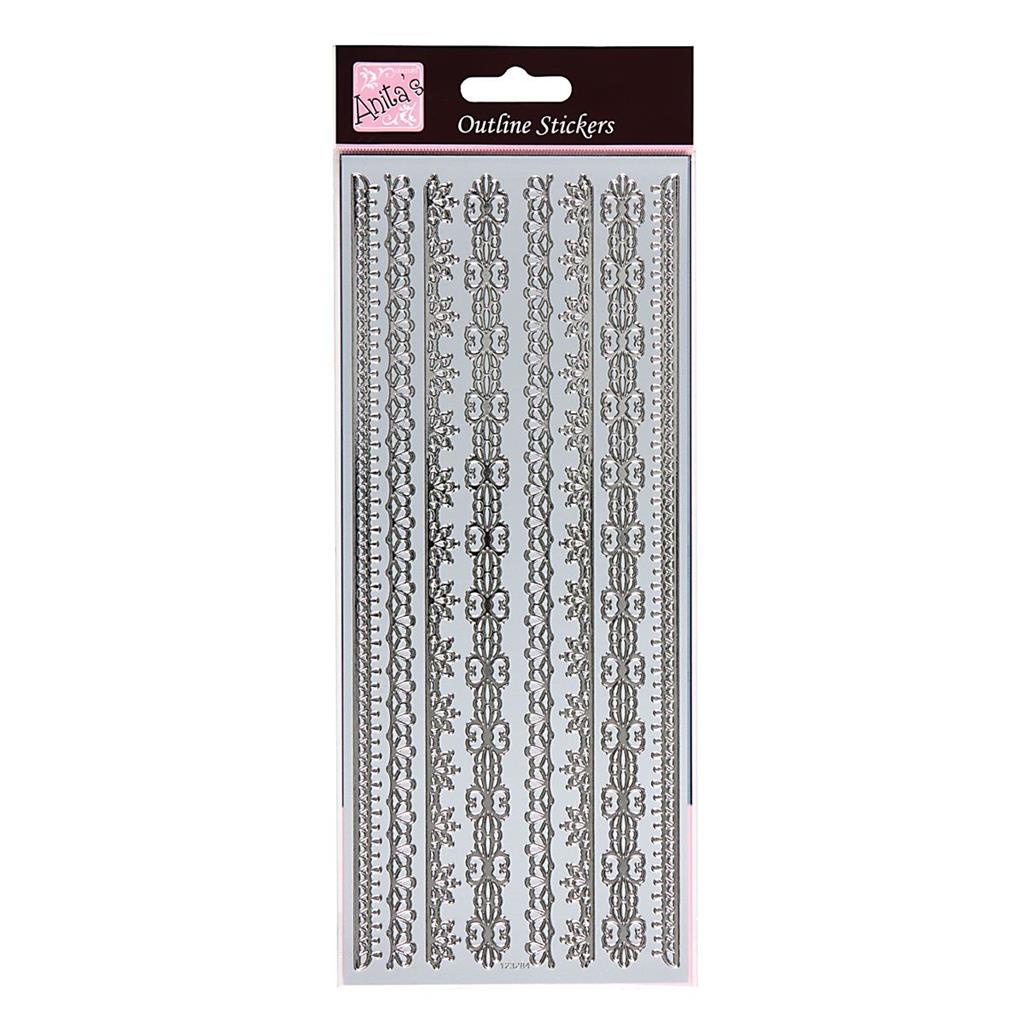 Anita's Outline Stickers - Timeless Borders Silver