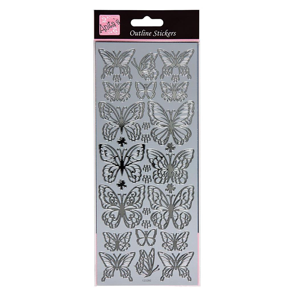 Anita's Outline Stickers - Wistful Wings Silver