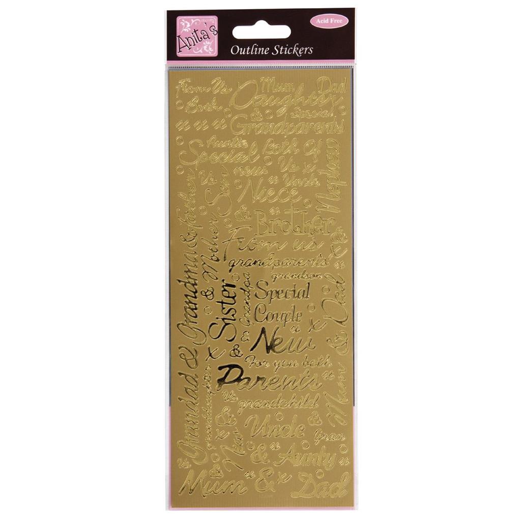 Anita's Outline Stickers - Couples Gold