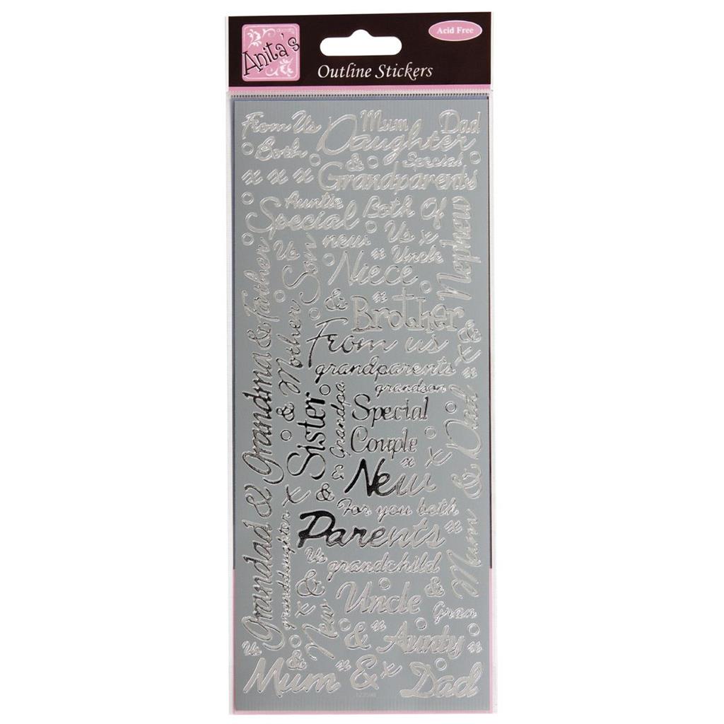 Anita's Outline Stickers - Couples Silver