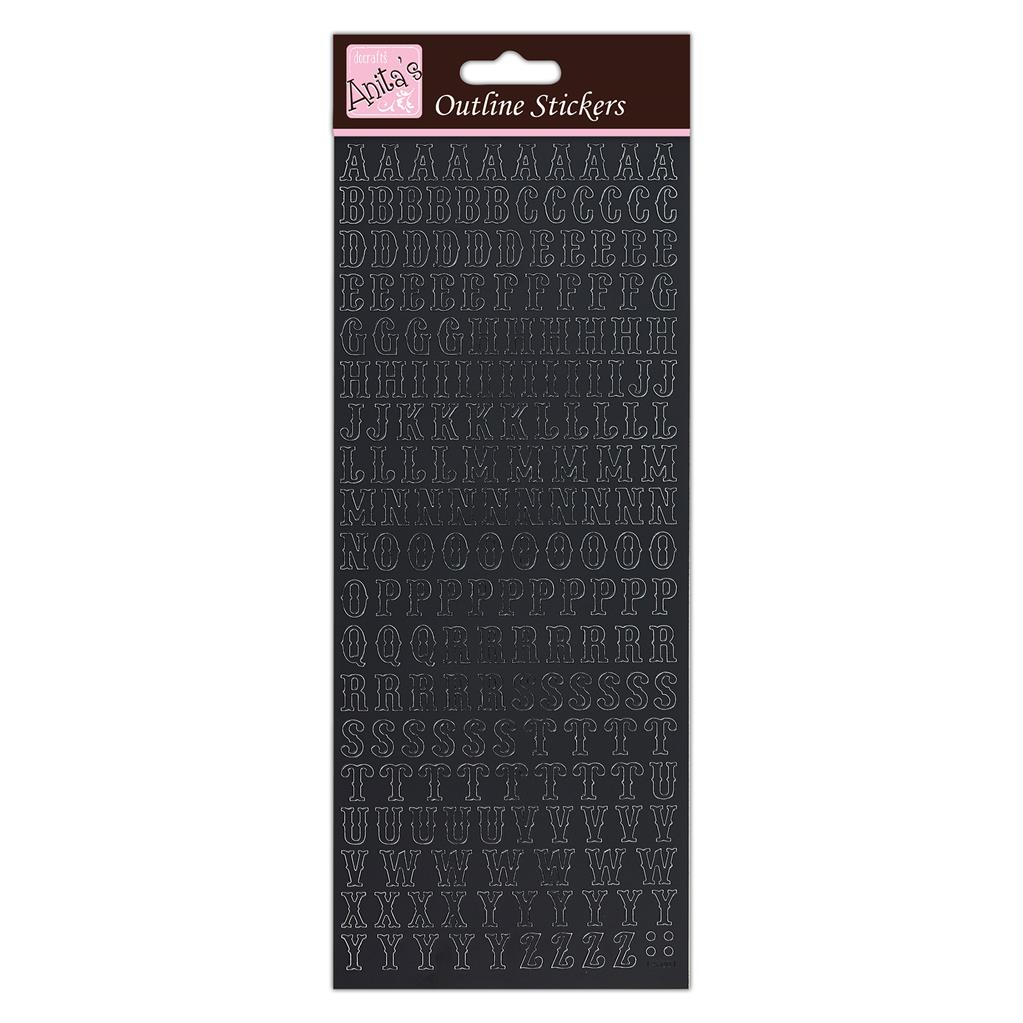 Anita's Outline Stickers - Traditional Alphabet Black