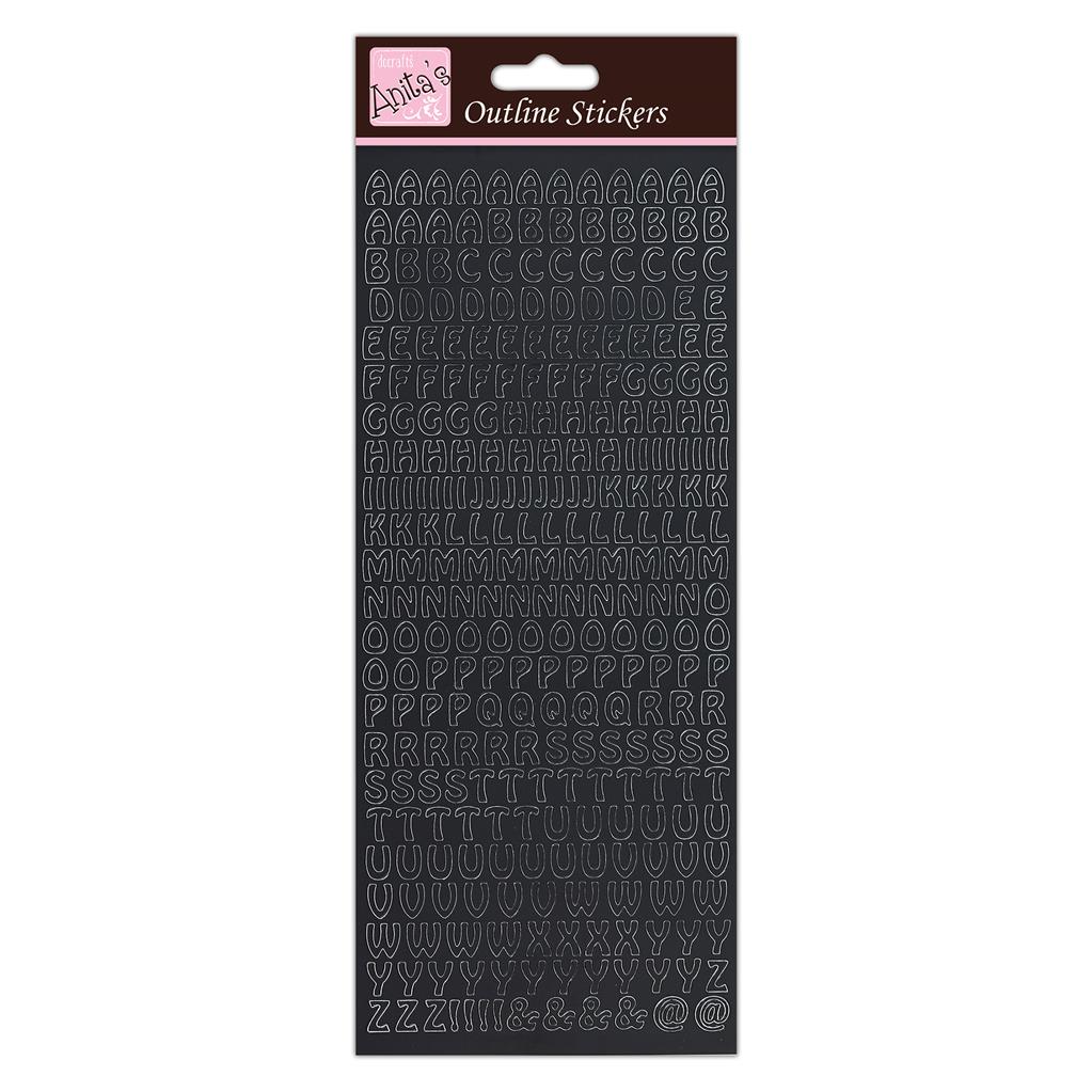 Anita's Outline Stickers - Alphabet Black
