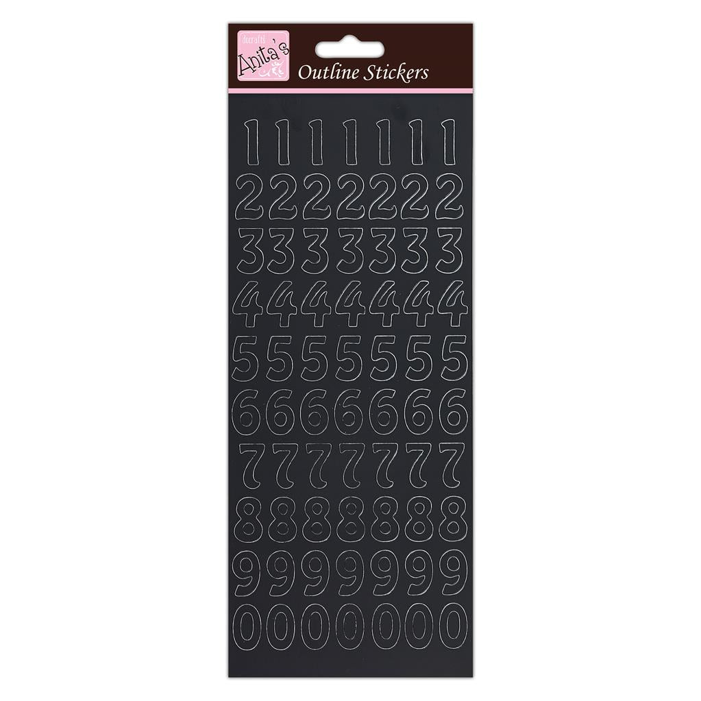 Anita's Outline Stickers - Large Numbers Black
