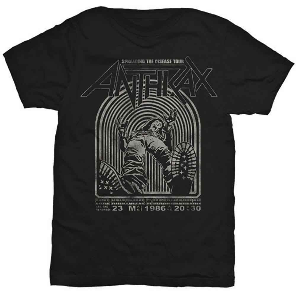Anthrax Men's T-Shirt Black Spreading the Disease (L)