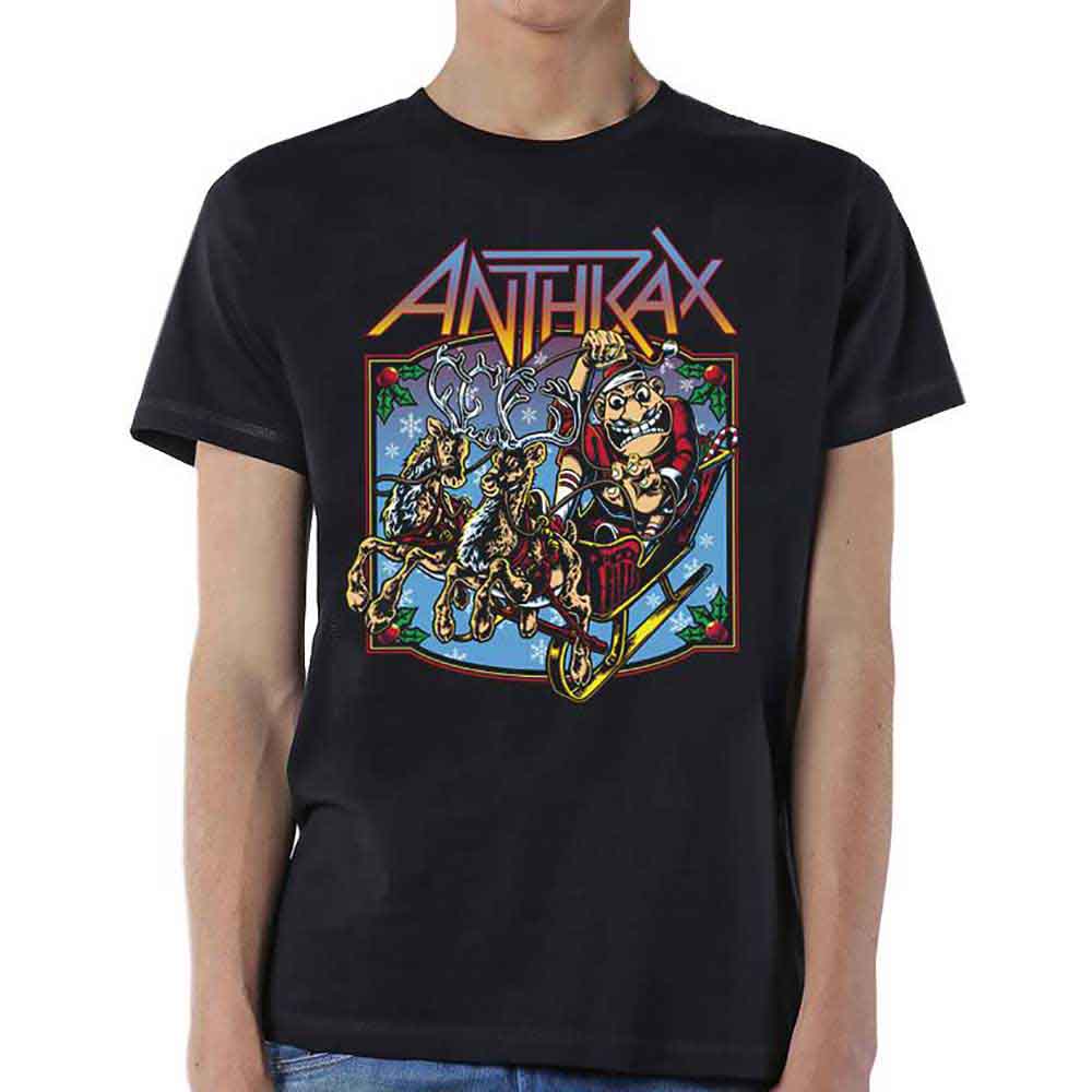 Anthrax Men's T-Shirt Black Christmas is Coming (L)