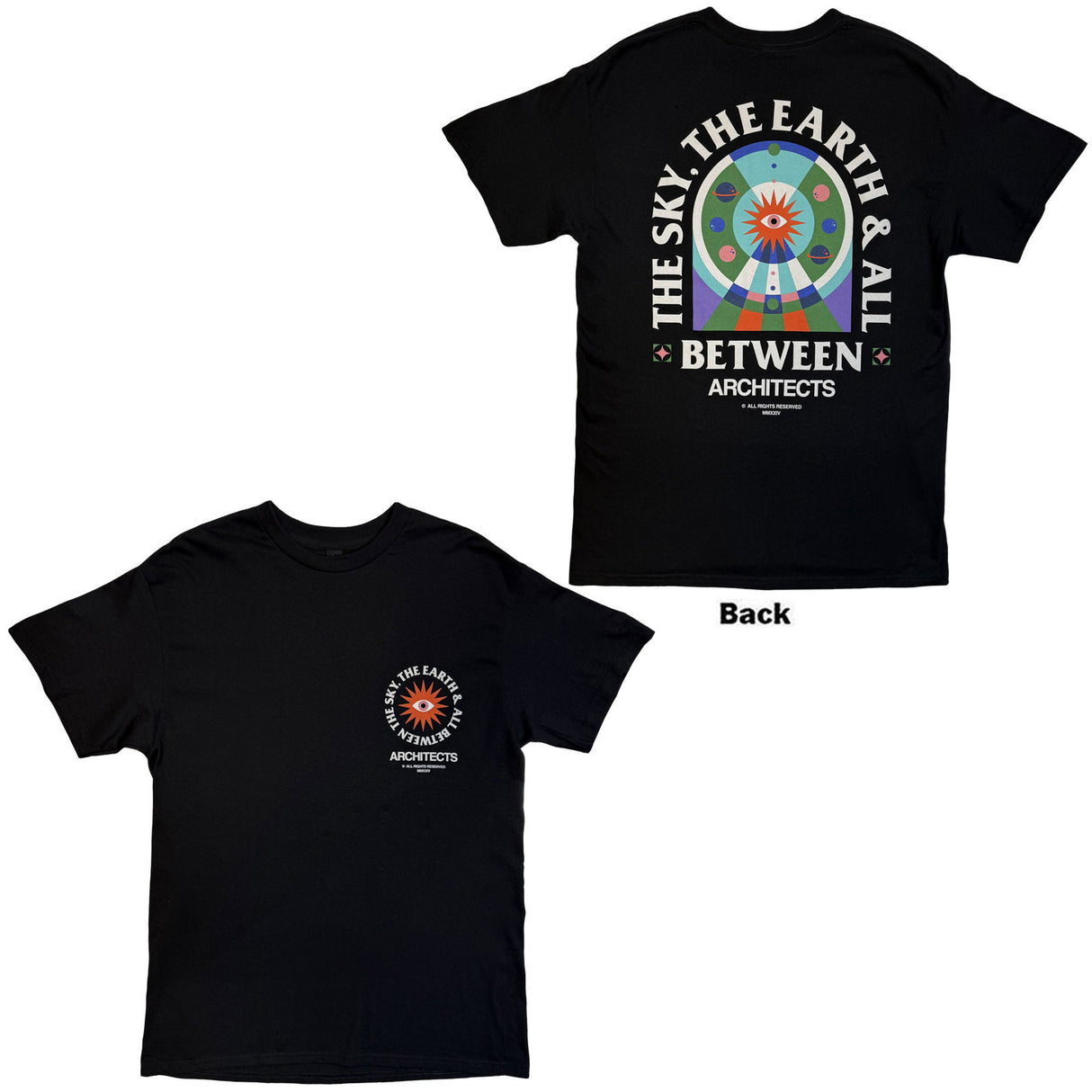 Architects Unisex T-Shirt TSTE & AB Solar System (Back Print) Black (XXL)