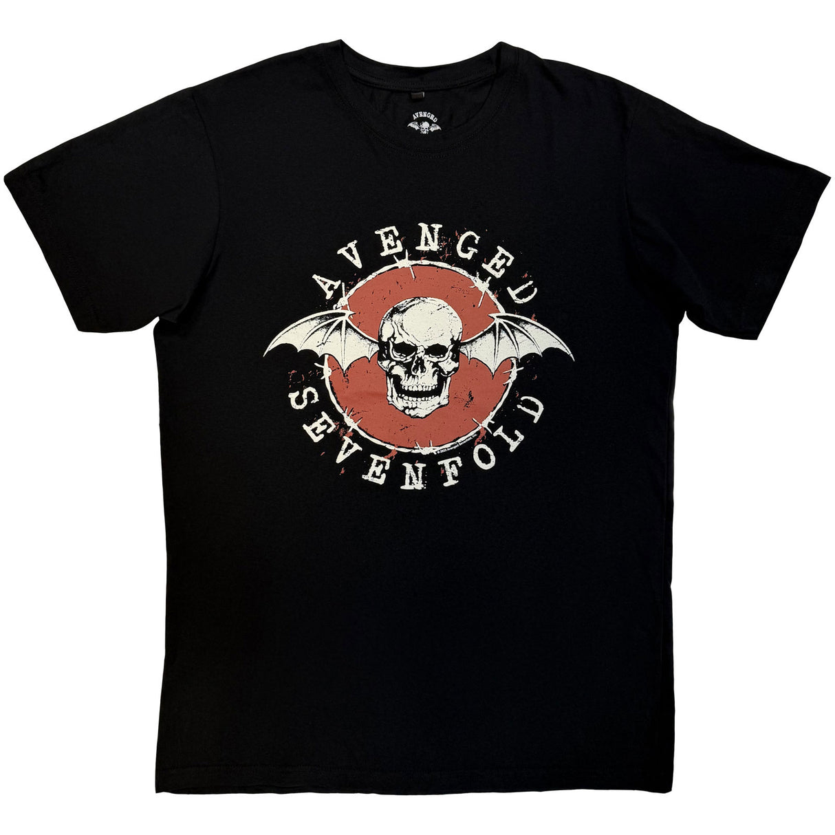 Avenged Sevenfold Unisex Carbon T-Shirt Deathbat Red Circle Black (XXL)