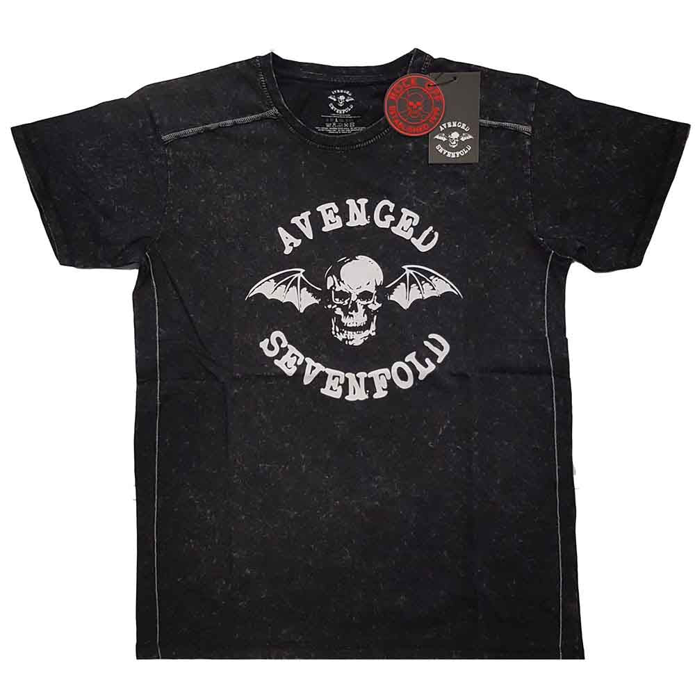 Avenged Sevenfold Unisex T-Shirt (Snow Wash) Logo Black (XL)