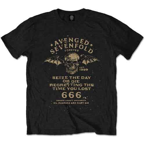 Avenged Sevenfold Men's T-Shirt Black Seize the Day (XL)
