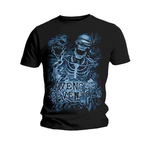 Avenged Sevenfold Men's T-Shirt Black Chained Skeleton (XL)