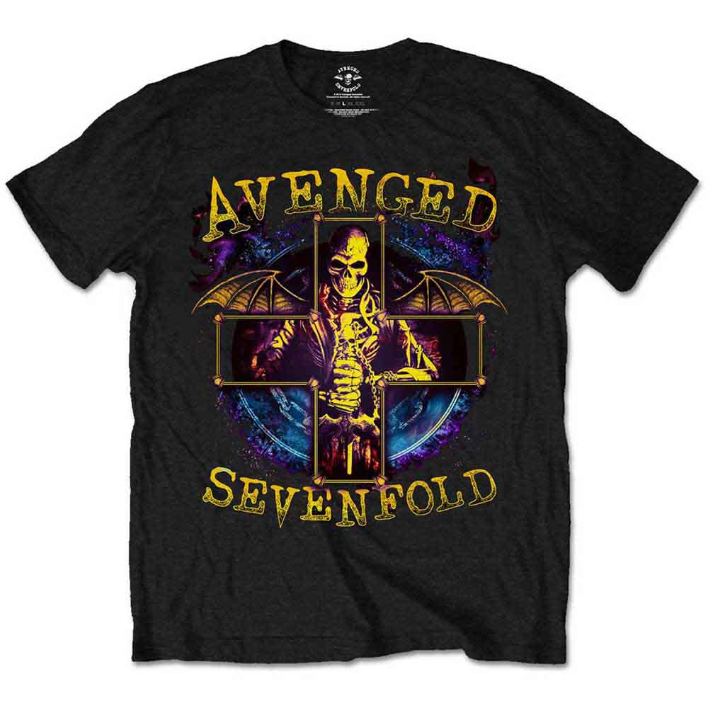 Avenged Sevenfold Men's T-Shirt Black Stellar (L)