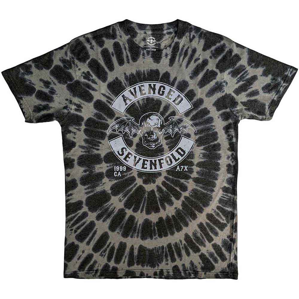 Avenged Sevenfold Unisex T-Shirt Deathbat Crest (Dip-Dye) Grey (XL)