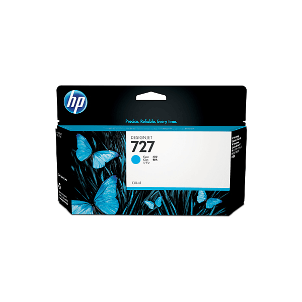 HP 727 Cyan High Capacity Ink Cartridge 130ml for DesignJet T1500/T1600/T2500/T2600/T920