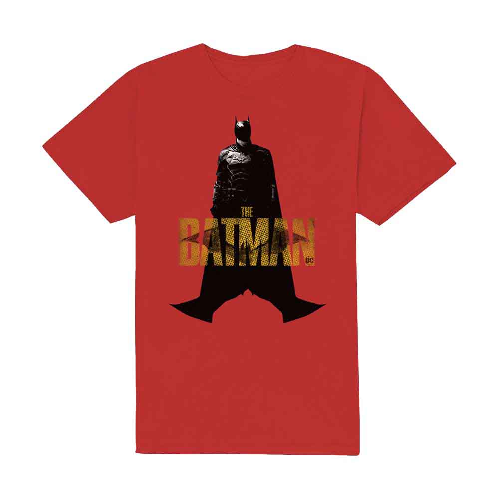 DC Comics Unisex T-Shirt The Batman Yellow Text Red (XXL)