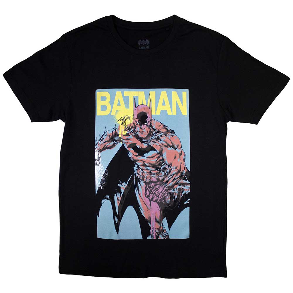 DC Comics Unisex T-Shirt Batman Pop Colours Black (S)