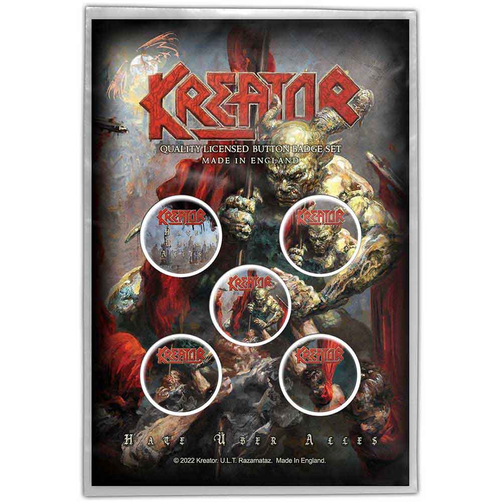 Kreator Button Badge Pack Hate Uber Alles
