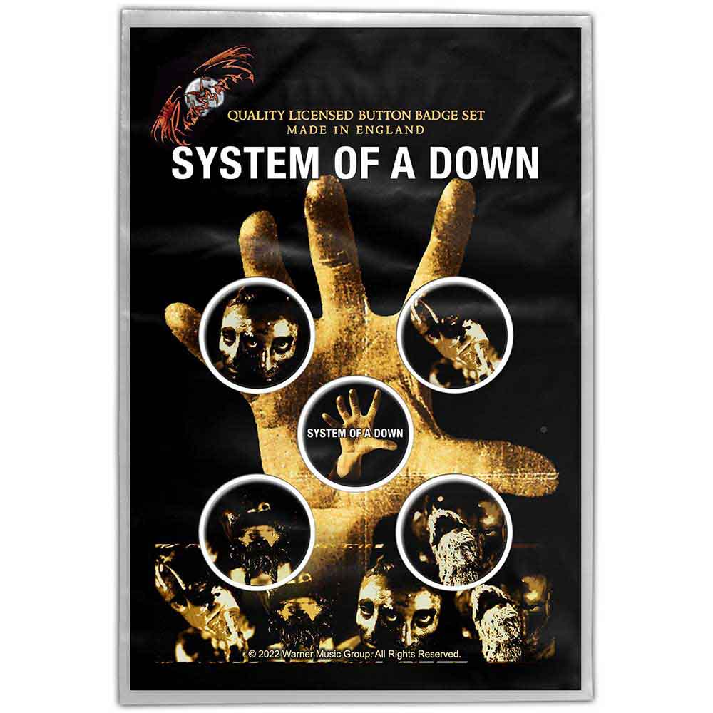 System Of A Down Button Badge Pack - Hand