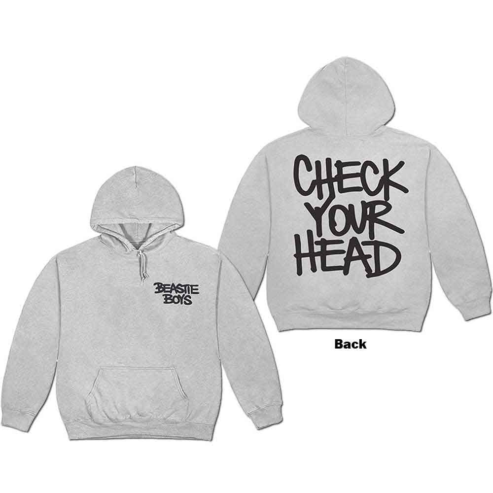 The Beastie Boys Unisex Pullover Hoodie Check Your Head (Back) Grey (L)