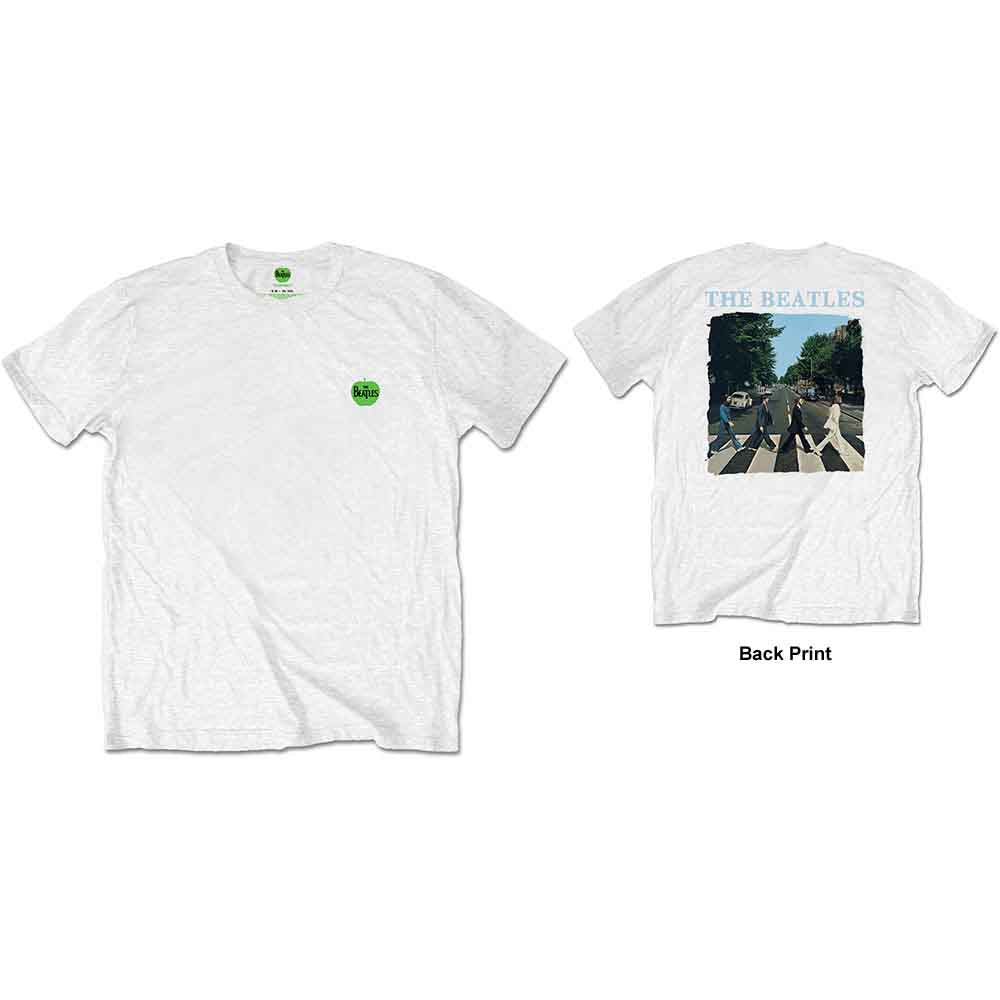 The Beatles Unisex T-Shirt Abbey Road & Logo (Back Print) White (XXL)