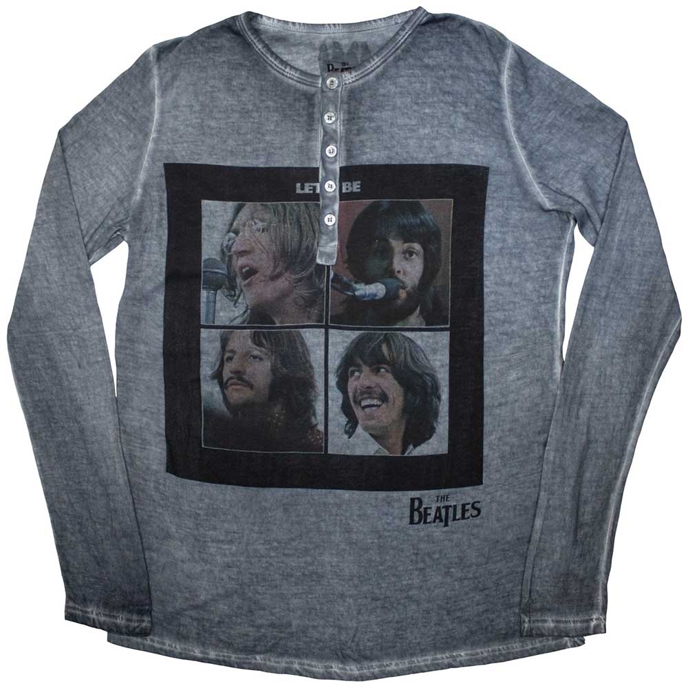 The Beatles Unisex Long Sleeve T-Shirt Let It Be Stone Wash Blue (L)