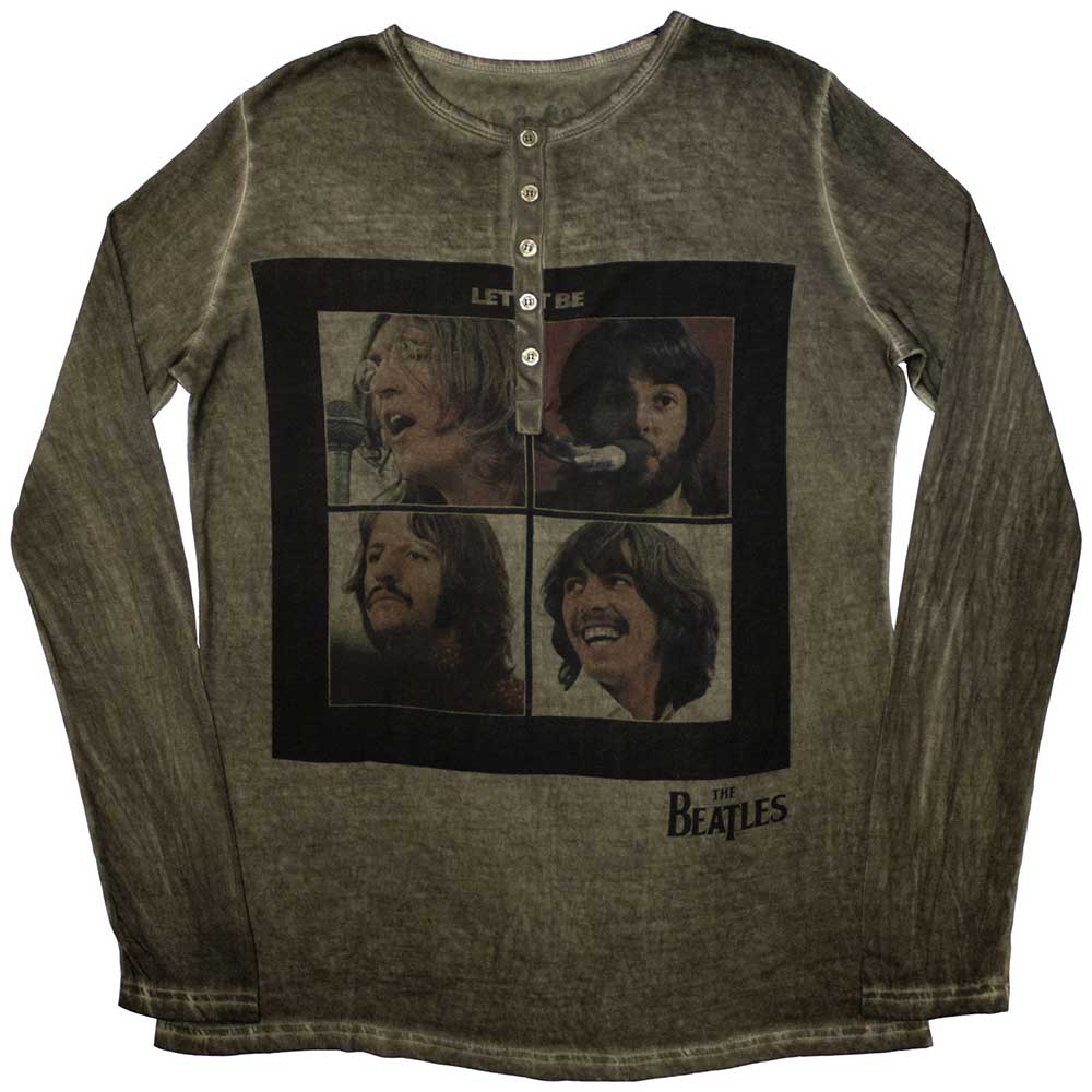 The Beatles Unisex Long Sleeve T-Shirt Let It Be Stone Wash Green (S)