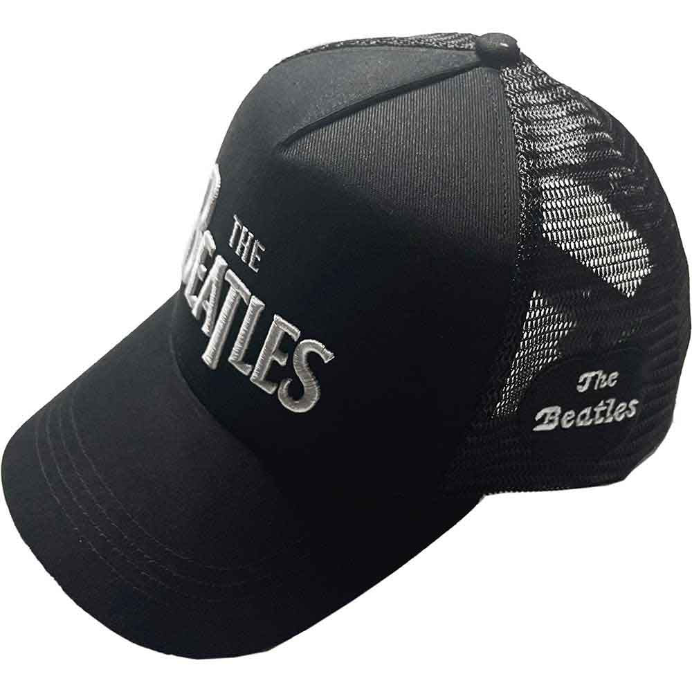 The Beatles Unisex Mesh Back Cap Drop T Logo & Apple Black